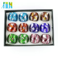 Handgemachte Dichriol Silberfolie Lampwork Glasringe 12pcs / box, MC1002